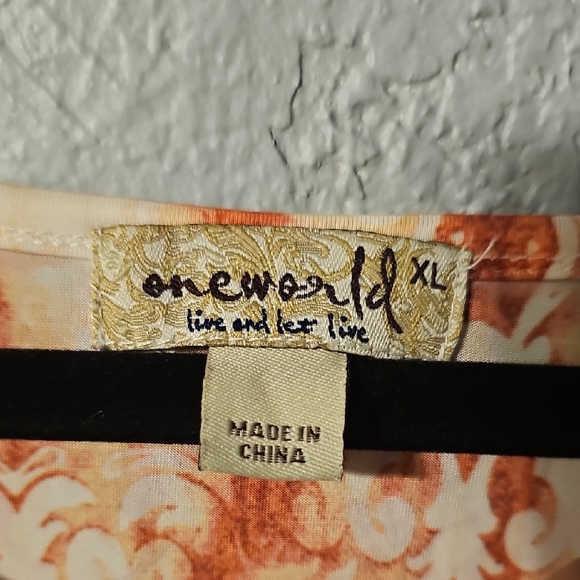 ONE WORLD Orange Asymmetrical Embellished Tunic - Picture 2 of 6